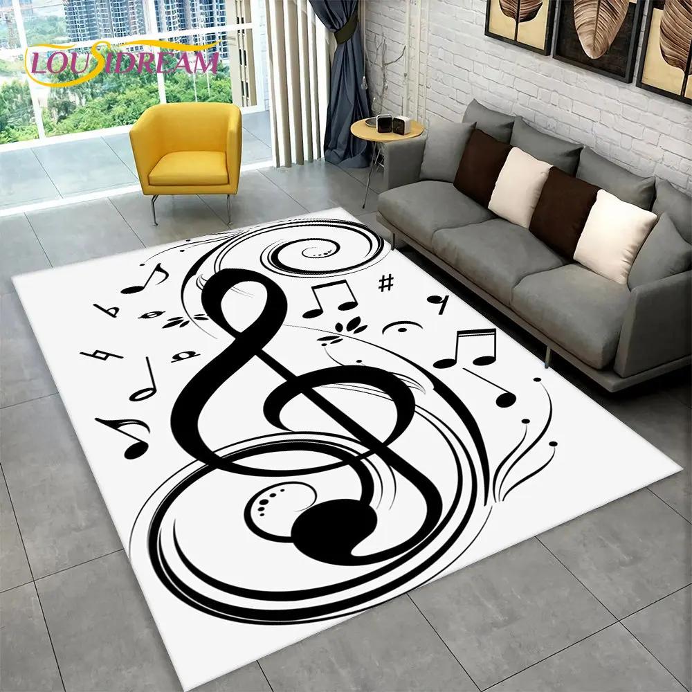 3D Müzik Nota Piyano Sanat Alan Kilim Büyük, Oturma Odası Yatak Odası Kanepe Paspas Dekor için Halı Kilim, Çocuk kaymaz Zemin Mat