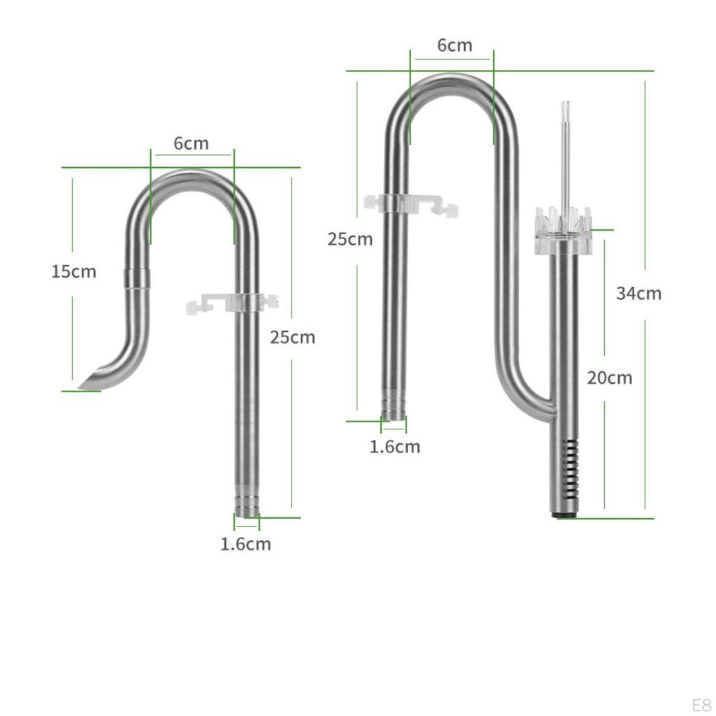 Aquarium Inflow Outflow Pipe Kit Rust Resistant Surface Skimmer Set Easy to Clean Canister
