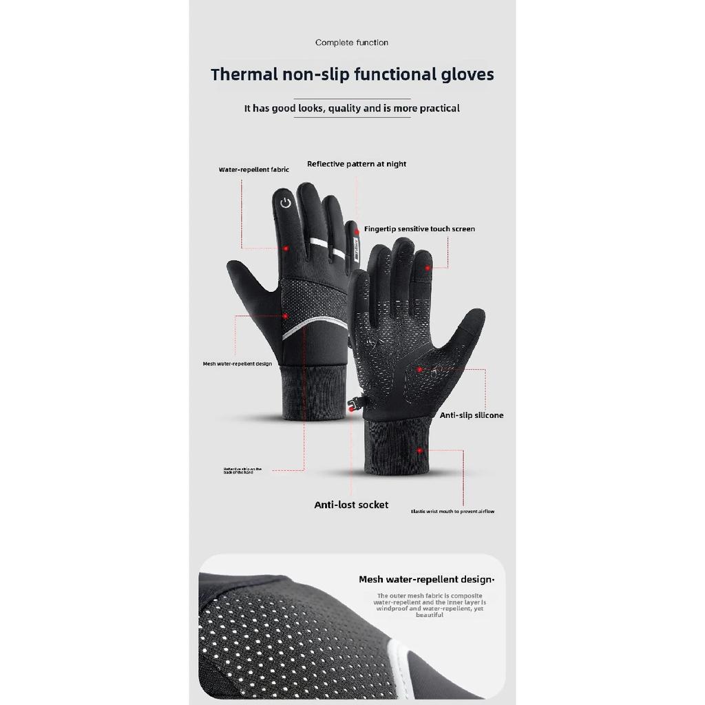 Unisex Touchscreen Waterproof Cold Proof Outdoor Gloves for Men Man Hiking Cycling Fishing Sports Winter Thermal Moto gear Glove