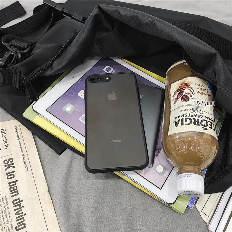 Unisex Hong Kong Style Black Crossbody & Tote Bag - Large Capacity for Men & Women, Ideal for Work or College