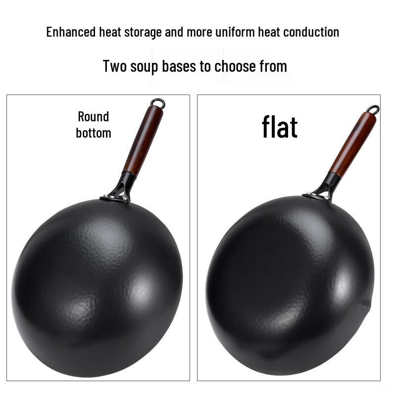 AIMOMA Handgeschmiedeter Gusseisen-Wok