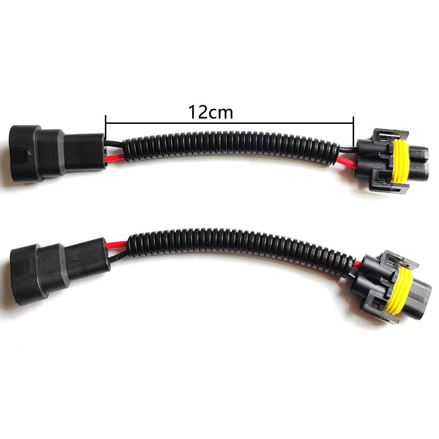 2Pcs 9005 9006 Male Plug To H8 H11 Socket Female Conversion Wiring Harness Connector Car Fog/Headlight Adapter Cable 9006M-H11FM