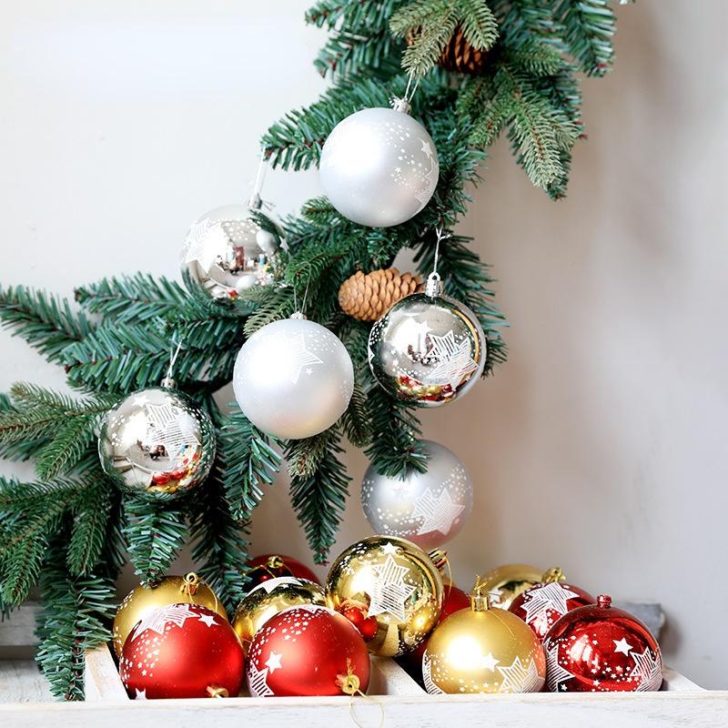 6pcs Christmas Decorations Ball Pendants For Xmas Decor Christmas Tree Ornaments New Year 2024 decorazioni albero di natale