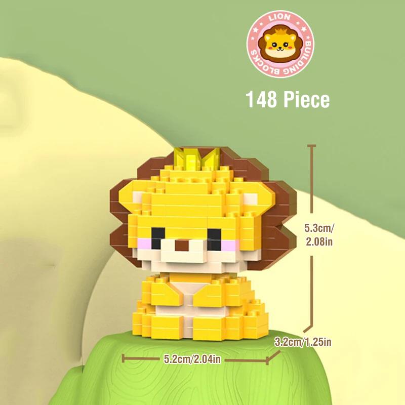 DIY Cartoon Animals Building Block Set Micro ABS Plastics Mini Blocks Construction Includes Tigers Bears MOC Construction Toys