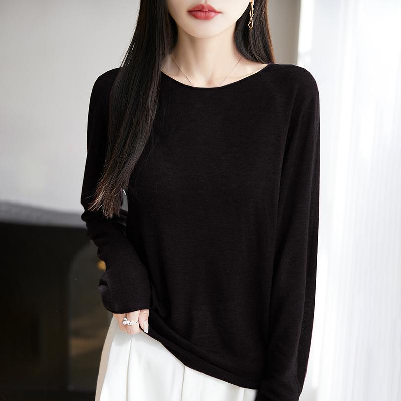 Dámský celoroční svetr z 50% vlny a 50% hedvábí | Lehký teplý pulovr z příze | Luxusní úplet z kašmírového hedvábí