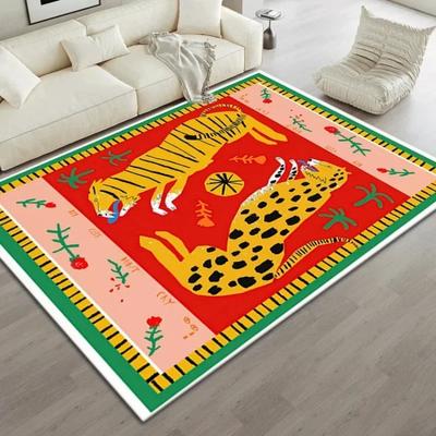 Mode Leopard Tier Wohnzimmer Teppich Retro Kunst Schlafzimmer Bettseite Küchenmatte Zuhause Kaffeetische Großer Flächenteppich Dekoration