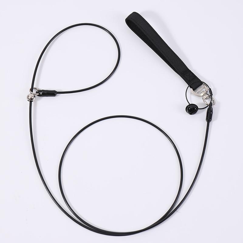 Wire Dog Rope Pet Collar Integrated Dog Walking Rope Large and Small Dog P Rope Dog Traction Rope 1.5m чёрный