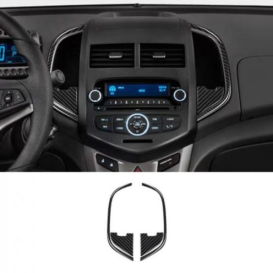 Carbon Fiber Center Air Vent Outlet Cover Trim For Chevrolet Sonic 2012-2016