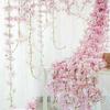Stunning Pink And White Sakura Fake Flower Garland For Wedding Decorations