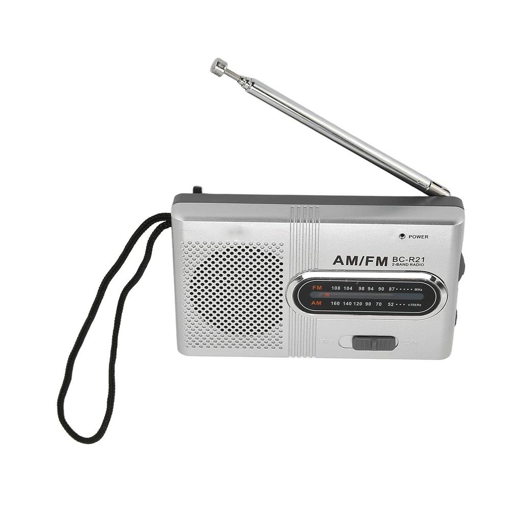 Radio de poche portable AM FM compacte fonctionnant avec 2 piles AA avec écouteur pour une utilisation à la maison et en extérieur Radio, Radio à piles, Lecteur, Piles, Prise,