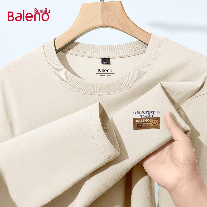Baleno Men s Retro Casual Loose Fit Long Sleeve T-Shirt M