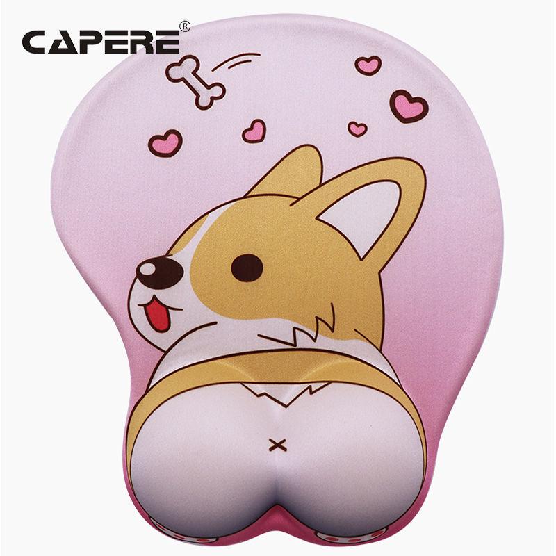 Cartoon Cute Girl 3D Silicone Mouse Pad with Wrist Rest for Office & Esports