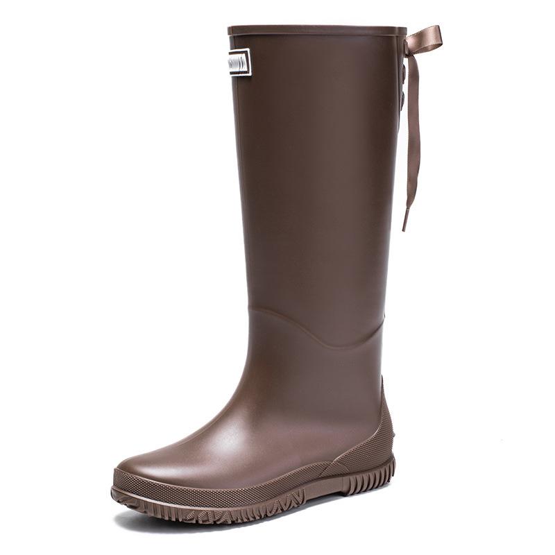 

Модні високі жіночі гумові черевики, теплі рибальські робочі гумові черевики, нові чотири сезони на відкритому повітрі, гумові черевики для води 40 коричневий