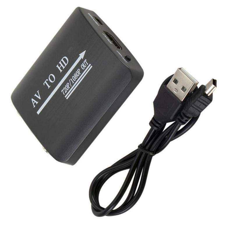 High Clear AVto HDMIs Adapter 1080P 3RCA to HDMIs Adapter for Computer Use 1Way Conversion ABS Construction