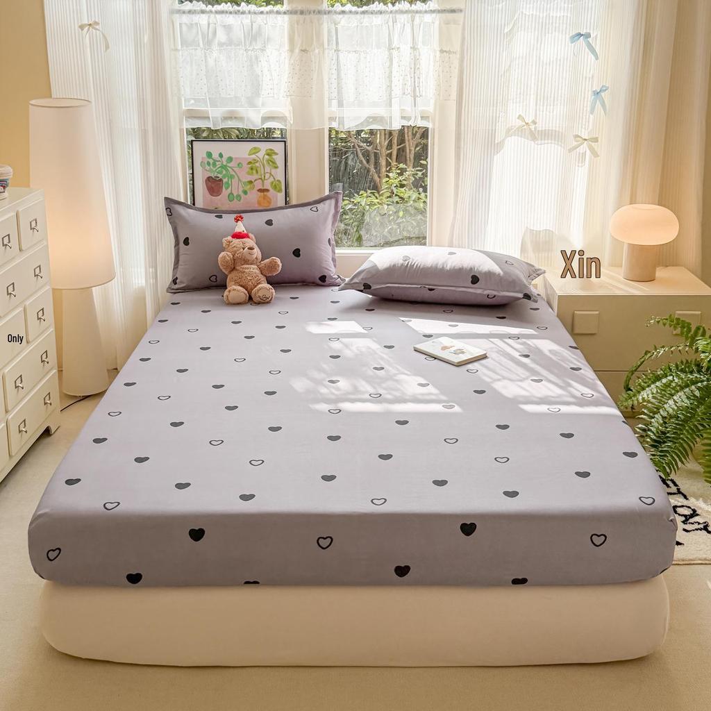 Skin-friendly Aloe Cotton Printed Fitted Sheet Bed and Mattress Protector