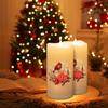 Eywamage Fiber Optic Flameless Candles with Remote, Cardinal Gingerbread Candy Canes Candles Flickering LED Pillar Candles Set of 3
