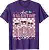 Anti-Valentinstag-Club-Skelett-Grafik-T-Shirt, lustiges Single-Day-Freizeit-Rundhals-T-Shirt für Männer und Frauen