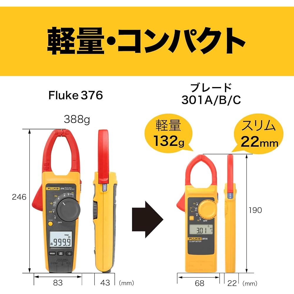 Fluke Clamp Meter AC Current with Japanese User Manual Model 301ABC