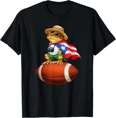 Puerto Rico Coqui Frosch Lustiges Puerto-Ricanisches Boricua Fußball T-Shirt