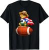 Puerto Rico Coqui Frog Funny Puerto Rican Boricua Football T-Shirt