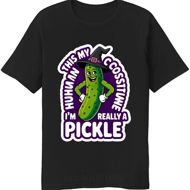 Breathable Women Round Neck Tshirt Vintage Huh This My Costume Im Really A Pickle Classic For Unisex Tshirt Unisex Fashion Tshirt