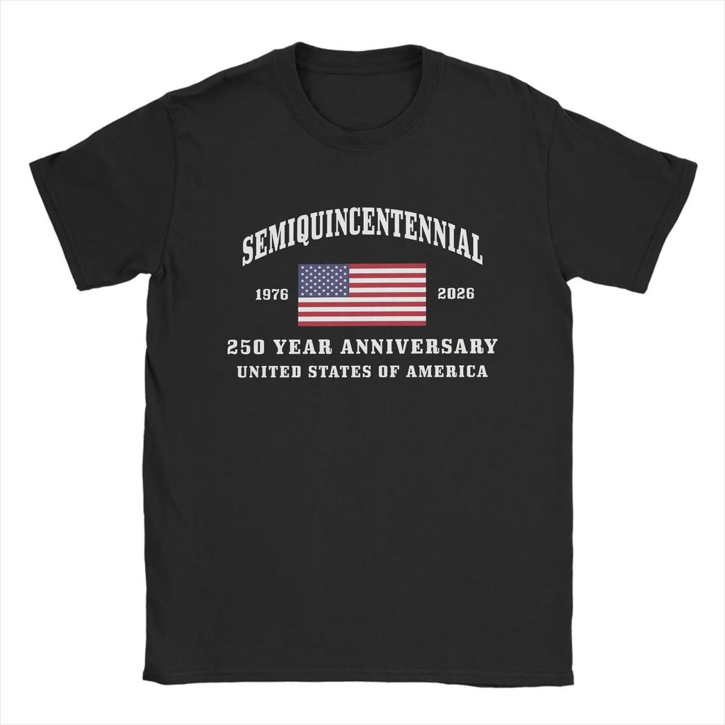 Semiquincentennial 250 Year Anniversary USA 1776 2026 Graphic Tee Fashionable Short Sleeve T-Shirt For Men - Men's Summer Cot...