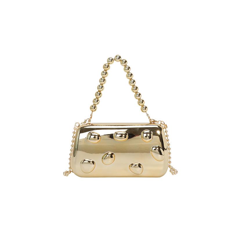 Personalized acrylic egg box bag 2026 new fashion glossy dinner bag women s beaded handbag