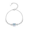 Sterling Geometric Bracelet Women With Natural Gemstone Inlay Elegant Minimalist Jewelry