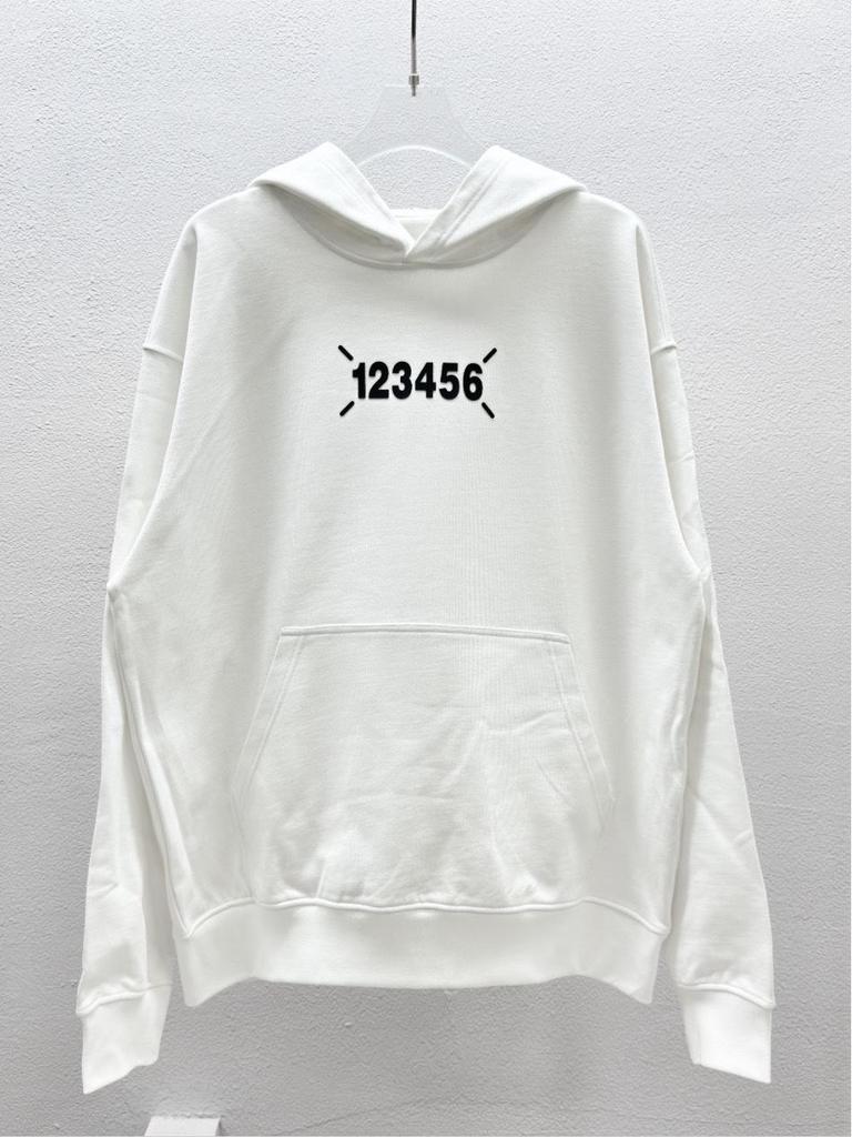 Autumn/Winter Cotton Terry Casual Hooded Sweatshirt - MM6 Minimalist Hoodie