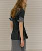 Loutaideu Half Sleeve Flare Knit [Charcoal]