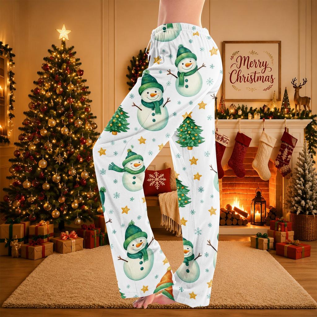 Women's Christmas Print Pajama Pants for Sleep and Casual Wear