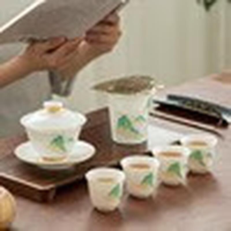 

High White Jade Ceramic Gongfu Tea Set