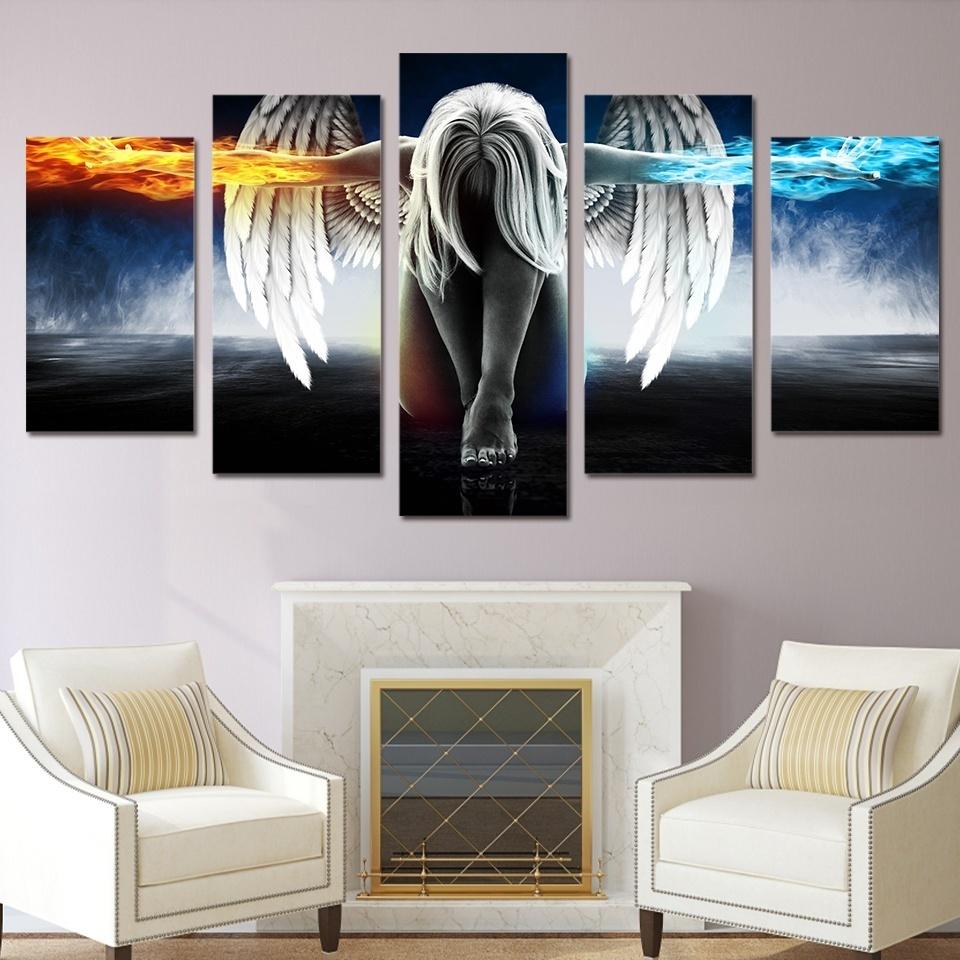 Hd Printed 5 Piece Canvas Art Angel With Wings Painting Anime Room Decor Print Poster Wall Art Buy At A Low Prices On Joom E Commerce Platform