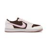 Travis Scott X Jordan Air Jordan 1 Brown Pink TS SP Leather Cushioning Slip Resistant Low Top Vintage Basketball Shoes DZ4137-700(Team-)
