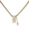 2022 Plated Cc Resin and Rhinestones No. 5 Perfume Bottle Pendant Necklace Costume Necklace AB8475-B08262-NI490