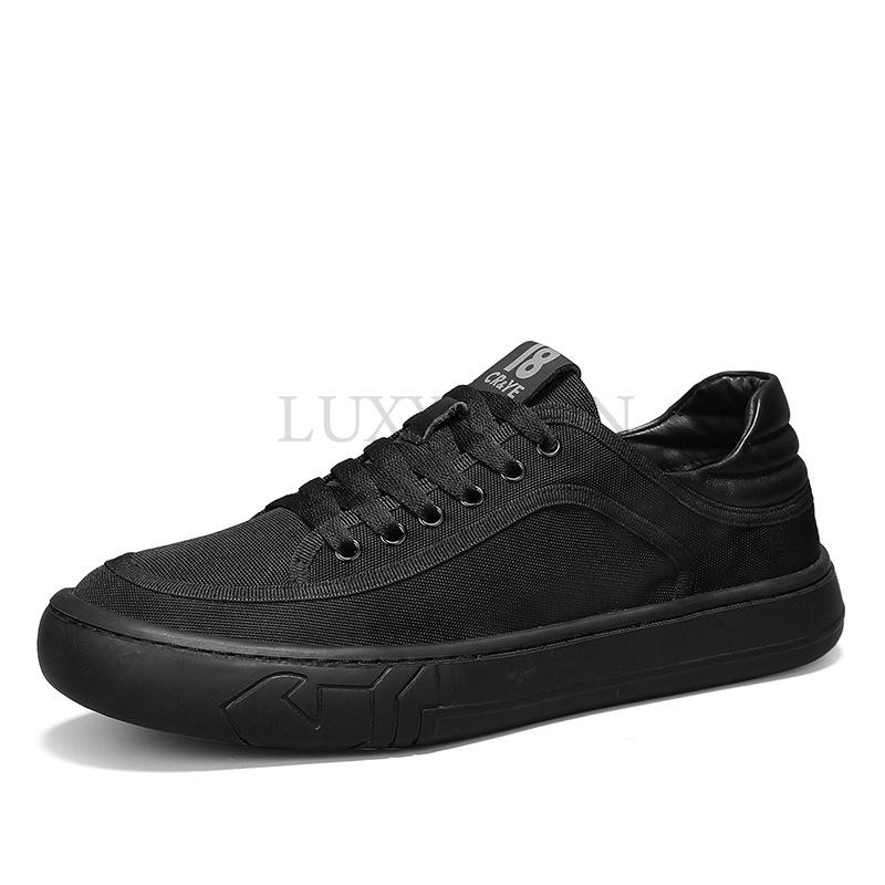 Casual Shoes Sneakers Canvas Shoes Casual Shoes Pure Black Wear-resistant Thick Sole Versatile Breathable Casual Work Shoes