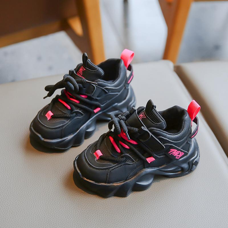 Girls Sports Shoes New Autumn and Winter Children's Single Shoes Girls Dad Shoes Velvet Warm Two Cotton Shoes