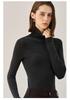 Women's Seamless Wool Turtleneck Knit Base Layer Shirt