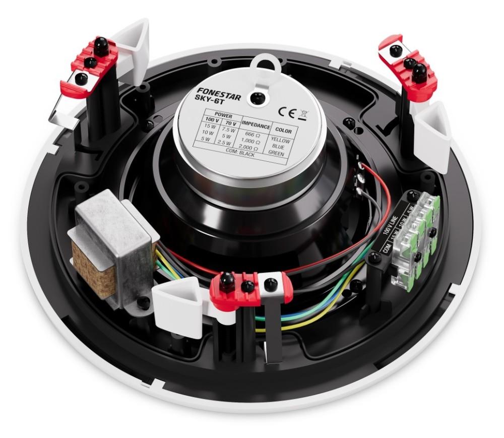 Fonestar SKY-6T - Round 6" Installation Speaker, White, Fonestar
