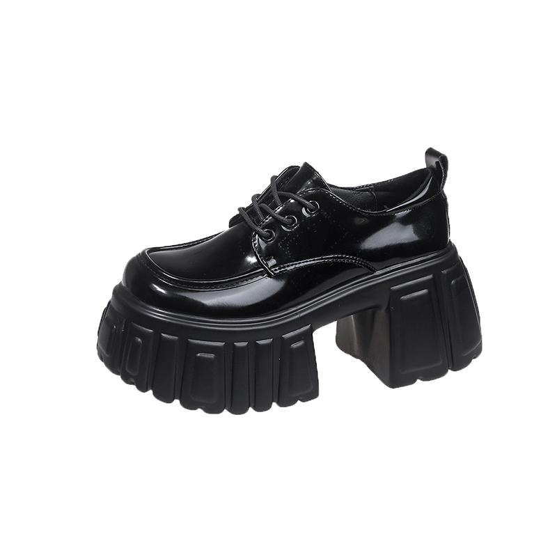 Pantofi Mocasini cu Platformă pentru Femei la Modă, Tocuri Înalte de 8,5 cm, Pantofi cu Șireturi, NOU Trend 2025, Primăvară, Piele, Adidași Groși, Pantofi de Mers în Aer Liber