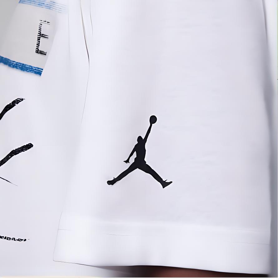 Jordan Flight Series Logo Print Round Neck Pullover Soft Comfortable Casual Sports Short Sleeve T-Shirt Kids Tops White HM4742-100