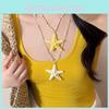 Ocean Inspired Resin Starfish Necklace For Women Long Chain Summer Jewelry