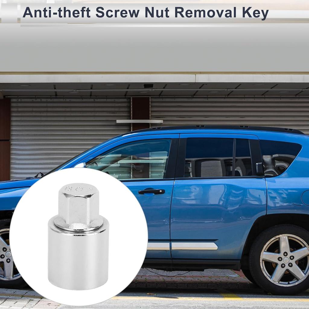 Vehicle Wheel Lock Lugnut for Jeep Compass #803 Anti-theft Screw Nut Removal Key Socket 1pc