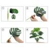 18/24 Fork Artificial Turtle Back Leaves High Grade Simulation of Fake Flowers Creative Simulation Plant Wall Potted without Flower Pot