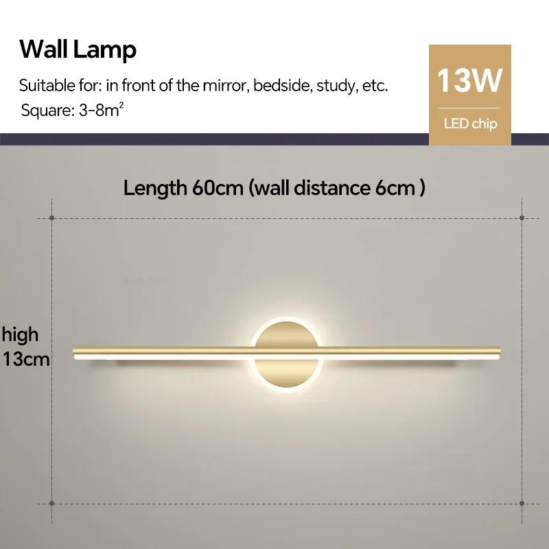 Lampă de perete LED modernă, lampă cu oglindă pentru baie, lampă de machiaj pentru living, dormitor, decor interior, corp de iluminat, applique de perete cu lustru