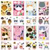 8 Pictures/set of Cat Face Changing Graffiti Stickers Cartoon Cute Make A Face Puzzle DIY Puzzle Stickers