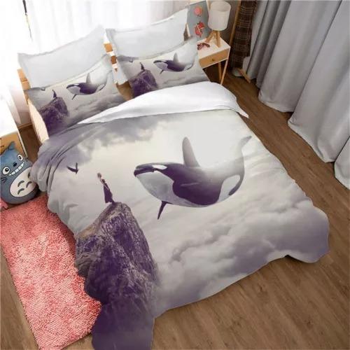 Whale Duvet Cover Set Bed Decoration First Choice Gift Suitable For Children Boys Girls And Adults Soft Warm And Breathable