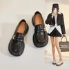 Leather Platform Loafers Women's 2025 Autumn New Versatile One-pedal Small Leather Shoes Bow Black Single Shoes