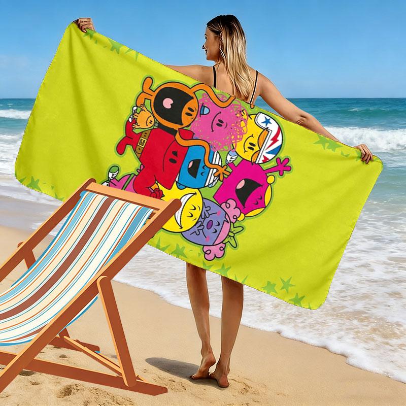 Sig. Asciugamano da Spiaggia Uomo Stampa Little Miss, Asciugamano Grande Morbido Asciugatura Rapida per Spiaggia Campeggio Nuoto