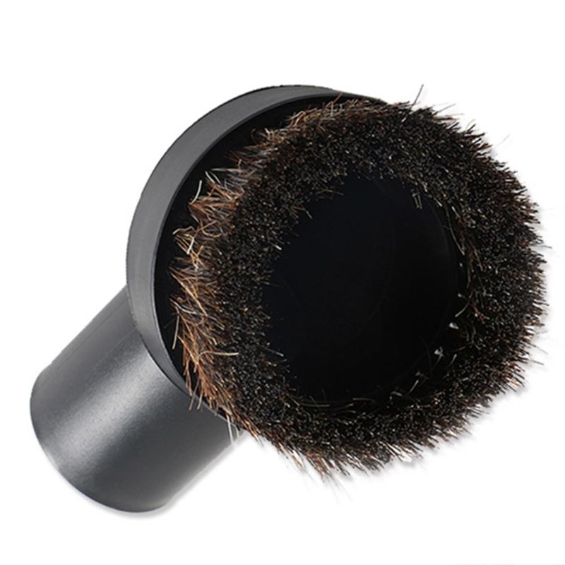3.6cm/2.5cm Universal Long Horse Hair Round Brush Vacuum Cleaner Brush Crevice Attachment With Converting Adapter